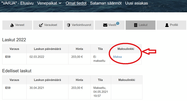 Joutsenon veneseura, kirjautuminen